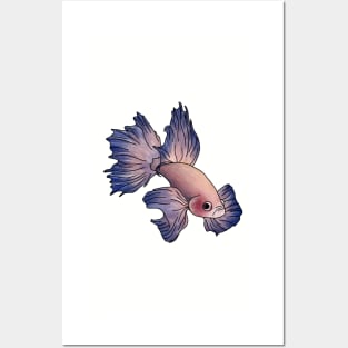 Purple and pink fish Posters and Art
